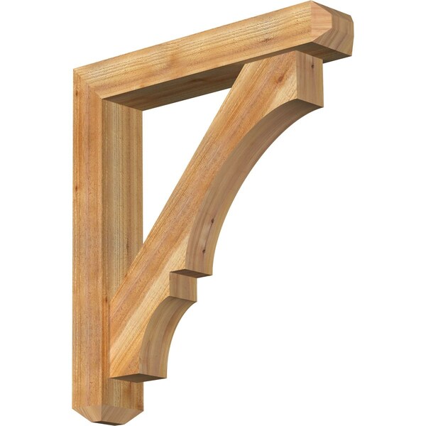 Ekena Millwork Balboa Craftsman Rough Sawn Bracket w/ Offset Brace, Western Red Cedar, 6"W x 32"D x 36"H BKT0604X32X36BOA04RWR - main
